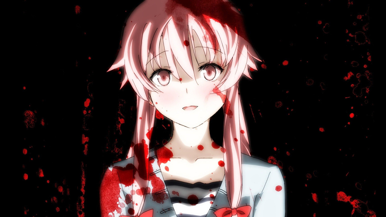 Girl in Red and White Floral Dress Anime Character. Wallpaper in 1280x720 Resolution