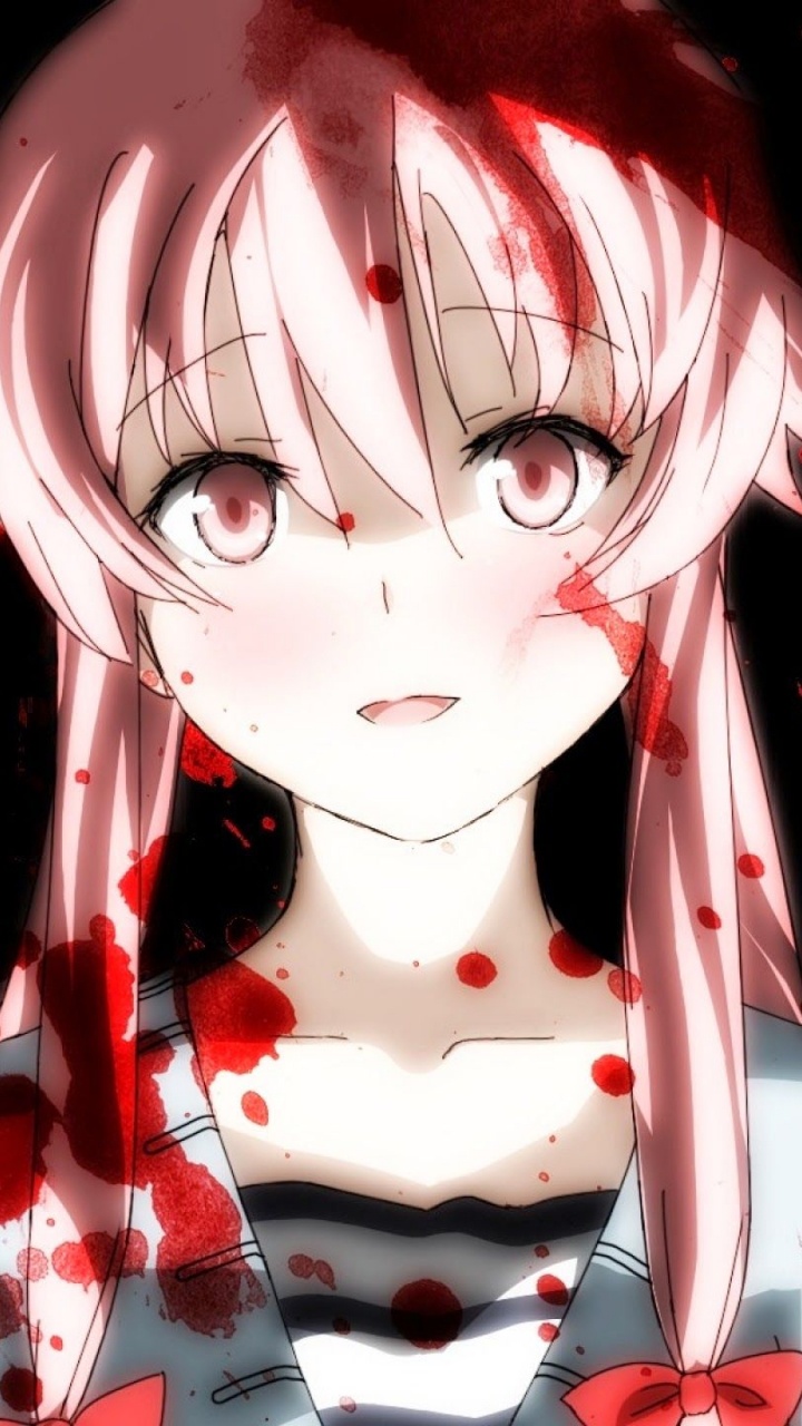 Mädchen im Roten Und Weißen Blumenkleid Anime-Charakter. Wallpaper in 720x1280 Resolution