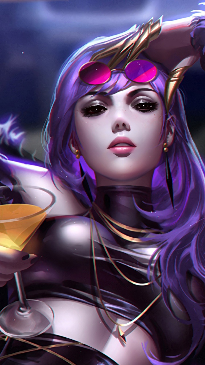 Kda Evelynn, League of Legends, K DA, Violette, Purple. Wallpaper in 720x1280 Resolution