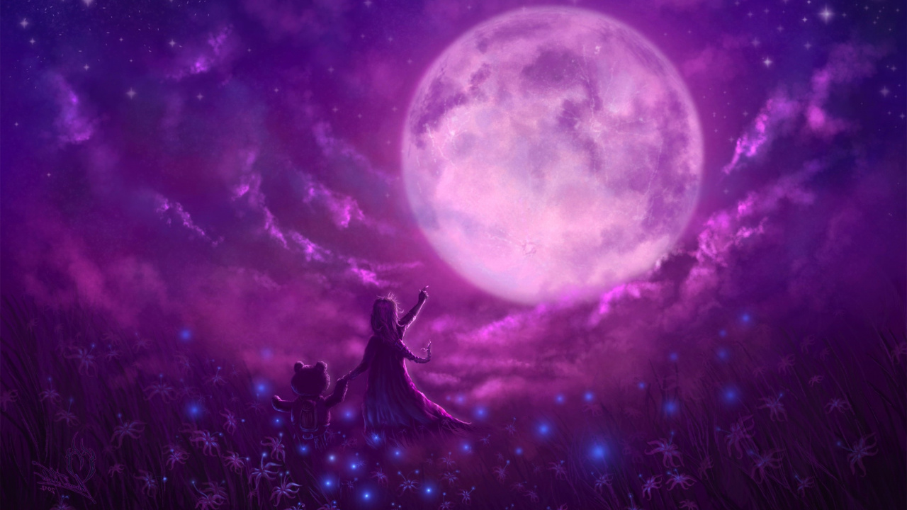 Illustration de la Galaxie Violette et Bleue. Wallpaper in 1280x720 Resolution