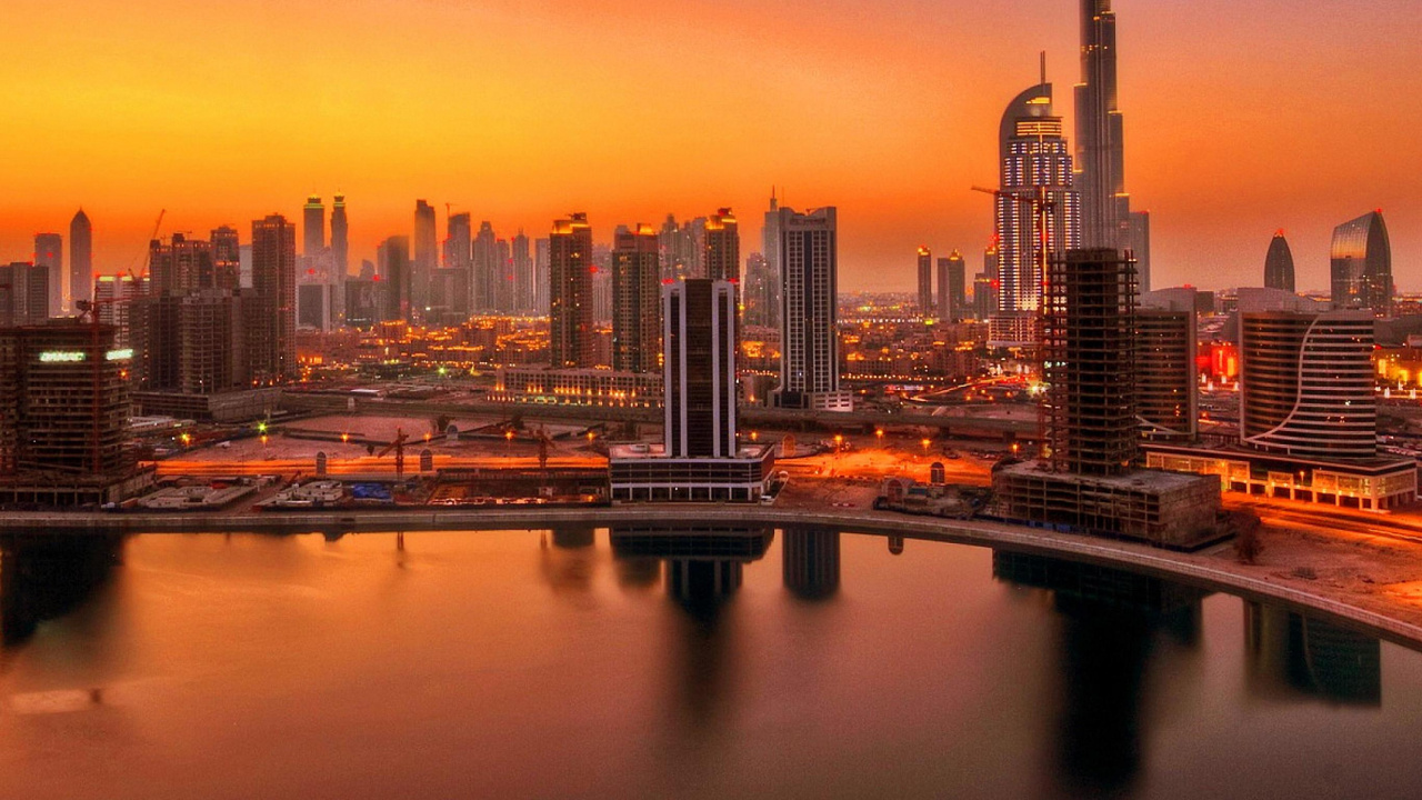 City Skyline During Night Time. Wallpaper in 1280x720 Resolution