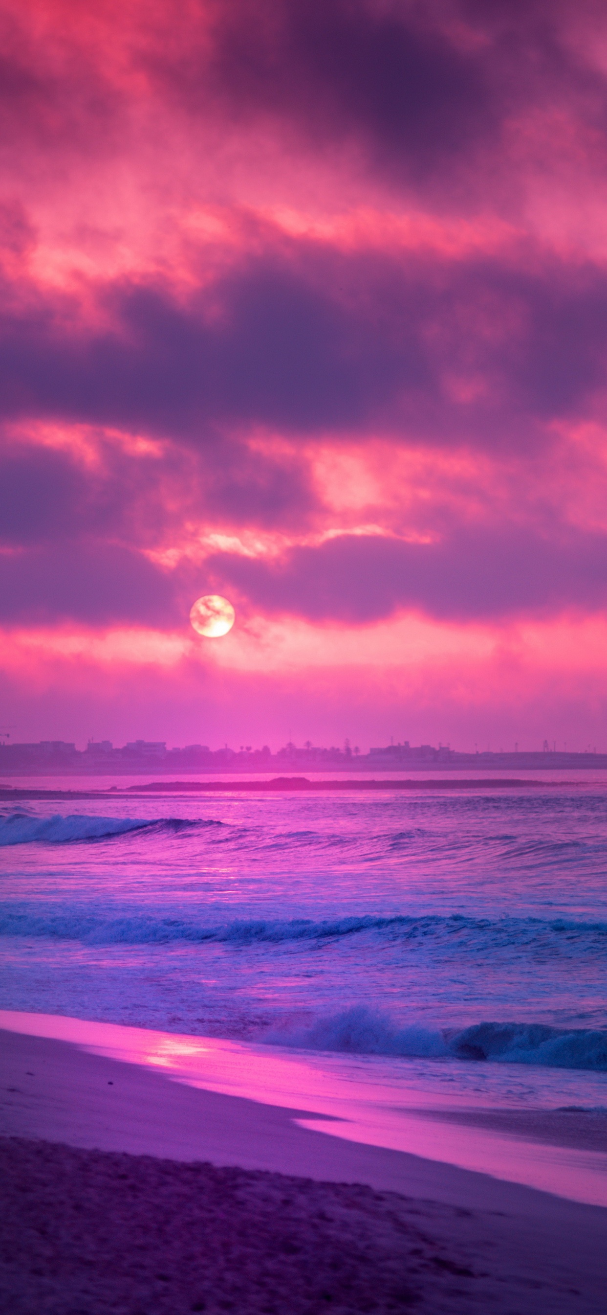 Surferparadies Strand, Strand, Sonnenuntergang, Natur, Meer. Wallpaper in 1242x2688 Resolution
