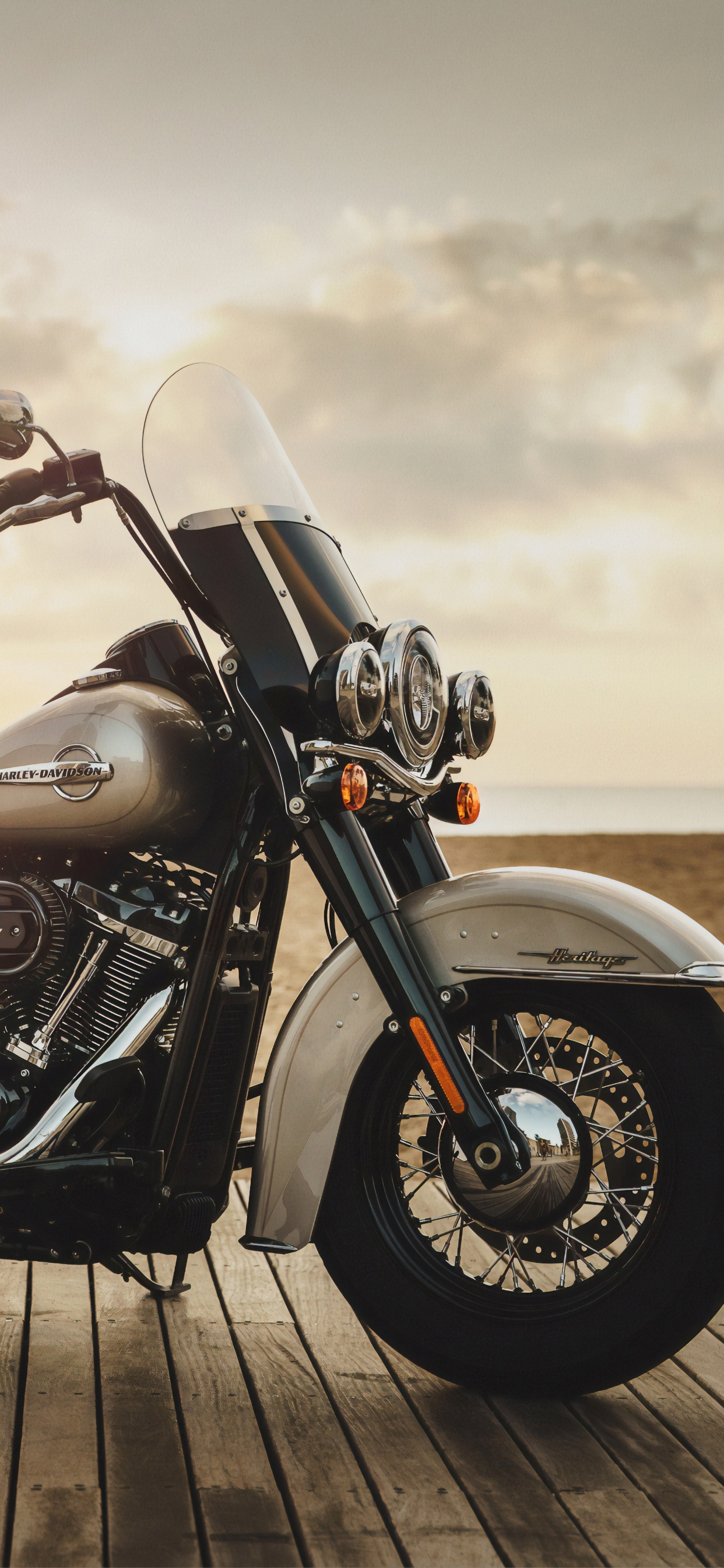 Grayscale Photo of Black and Silver Cruiser Motorcycle. Wallpaper in 1242x2688 Resolution