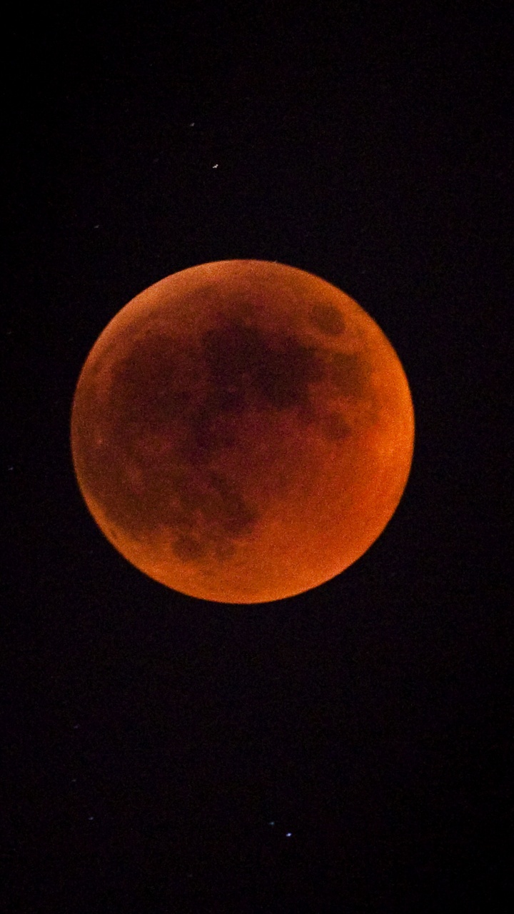 Orange Moon in The Sky. Wallpaper in 720x1280 Resolution