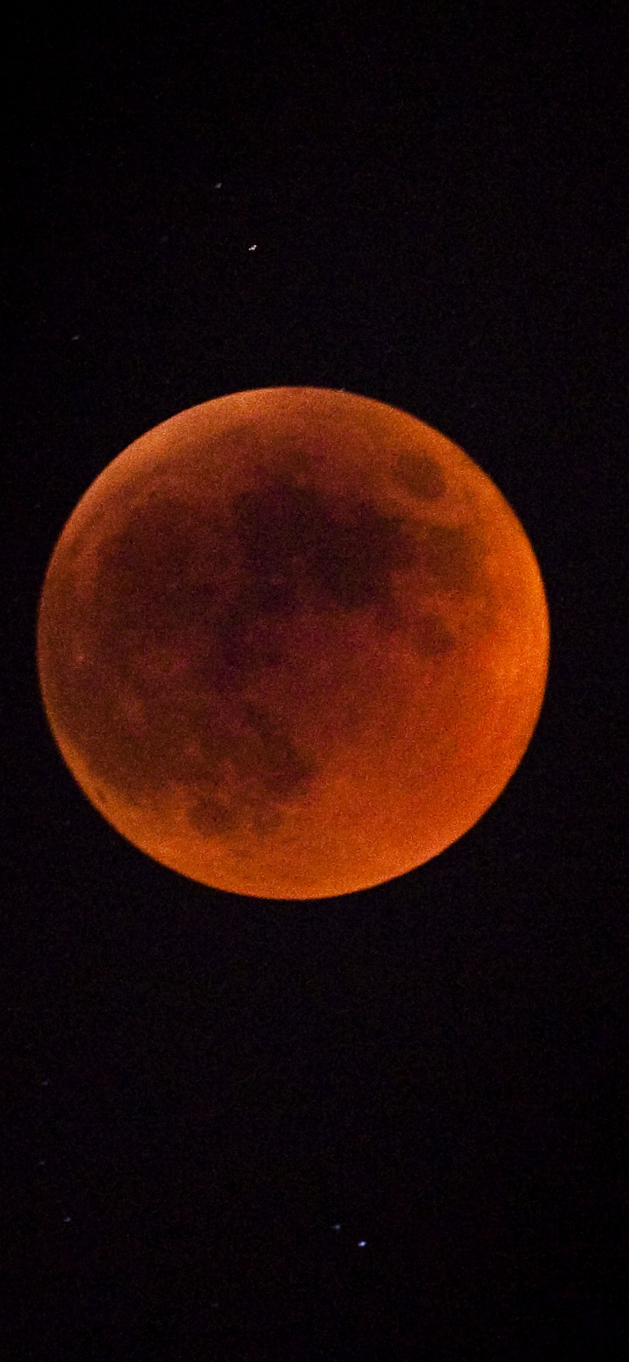 Luna Naranja en el Cielo. Wallpaper in 1242x2688 Resolution