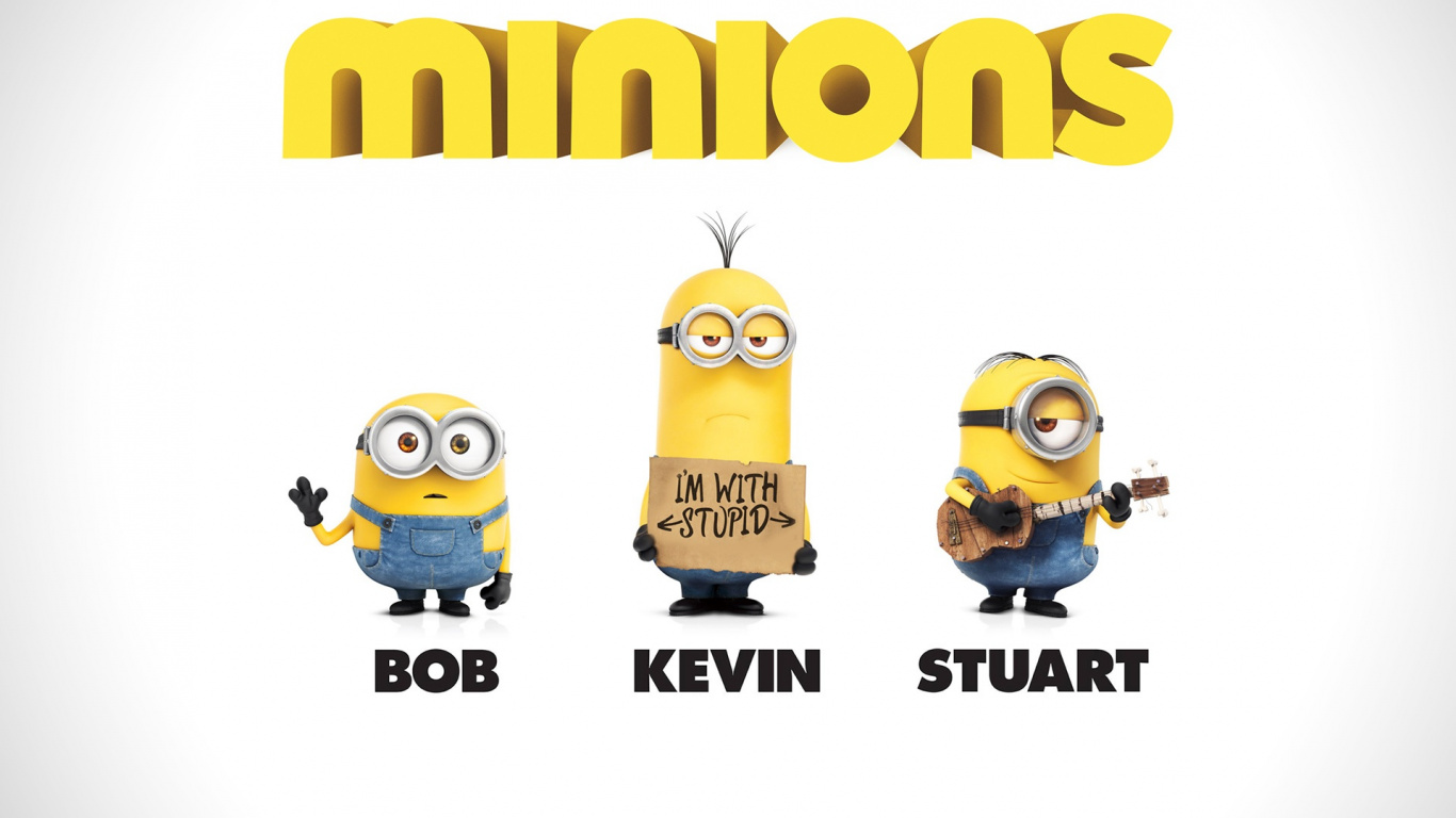 Minions Joyeux Anniversaire à Toi. Wallpaper in 1366x768 Resolution