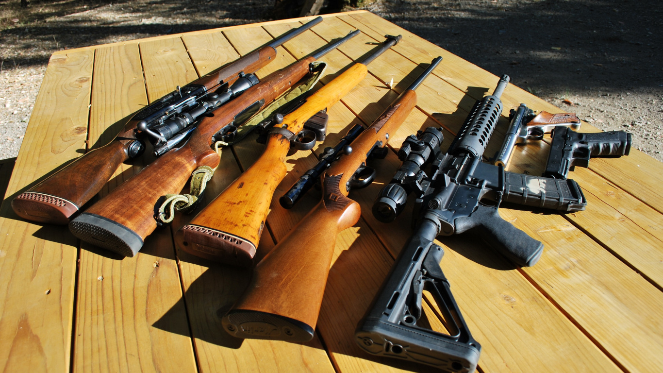 Gun, Firearm, Air Gun, Airsoft Gun, Rifle. Wallpaper in 1366x768 Resolution