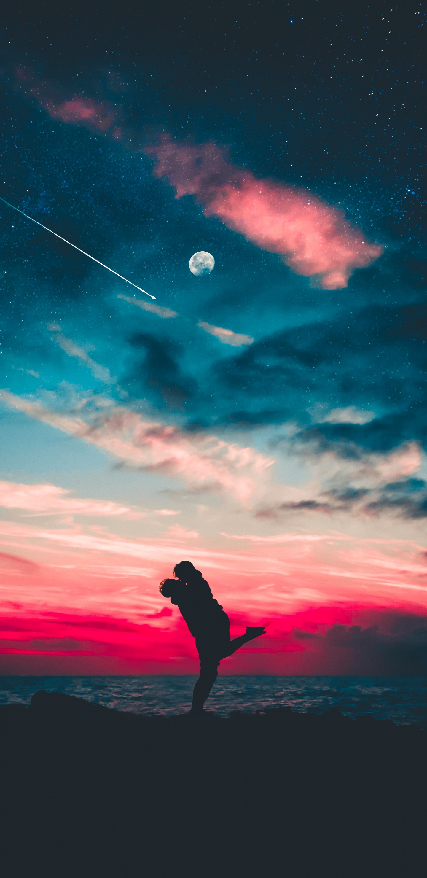 Cloud, Pink, Atmosphäre, Baum, Afterglow. Wallpaper in 1440x2960 Resolution