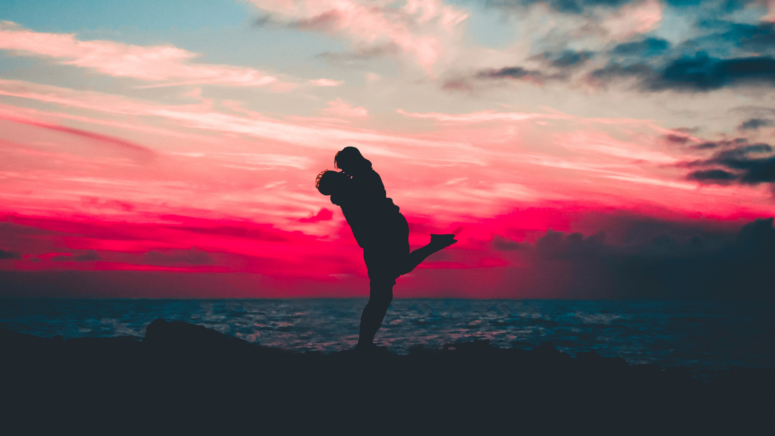 Rosa, Ambiente, Afterglow, Calma, Noche. Wallpaper in 2560x1440 Resolution