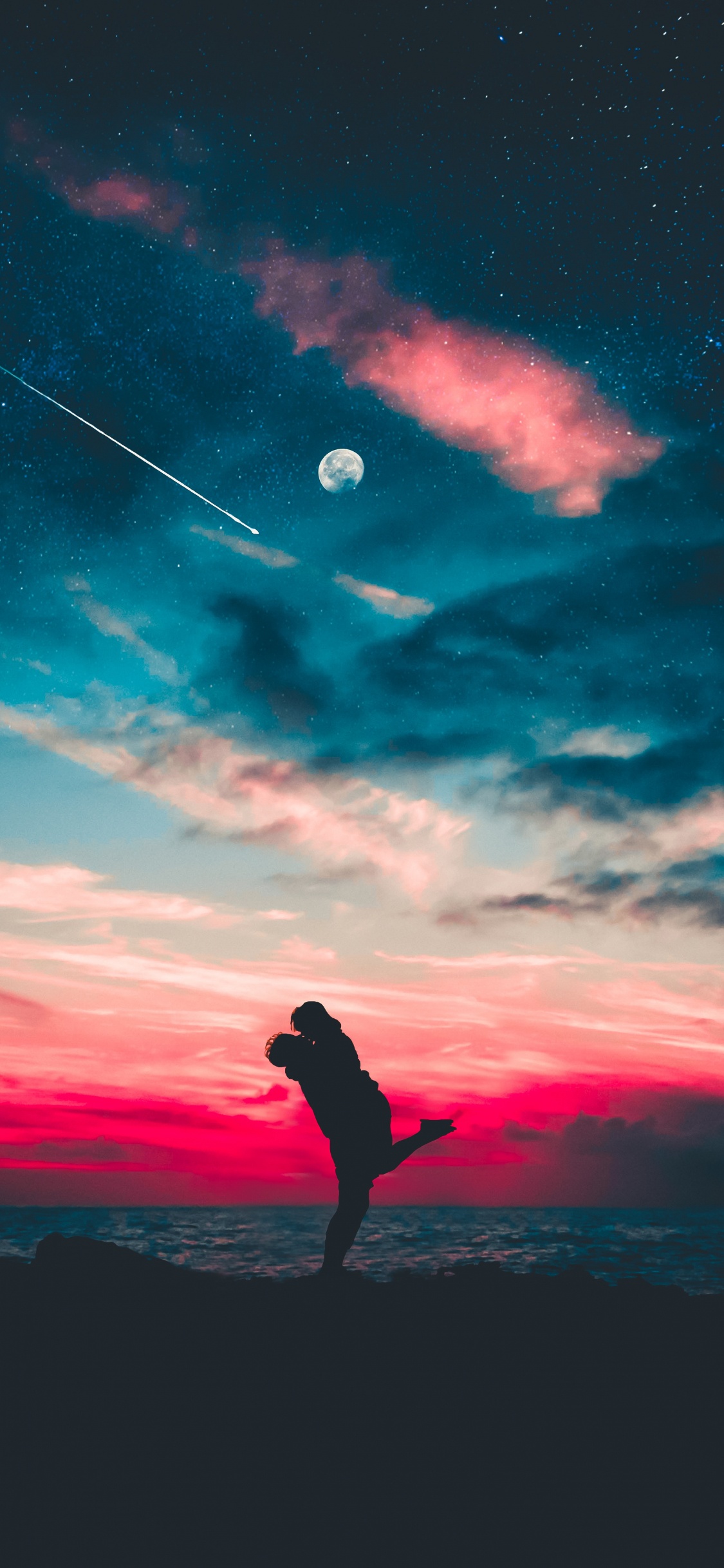 Cloud, Pink, Atmosphere, Tree, Afterglow. Wallpaper in 1125x2436 Resolution