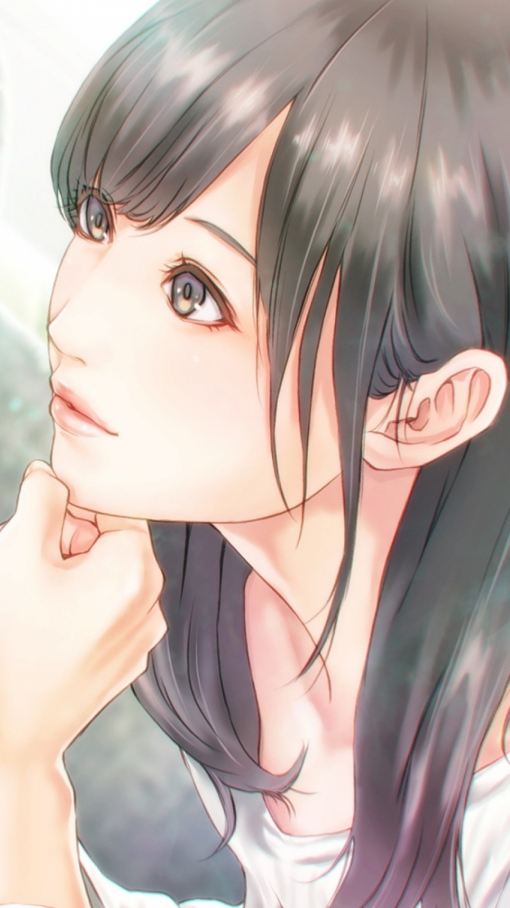 Personnage D'anime Femme Aux Cheveux Noirs. Wallpaper in 720x1280 Resolution