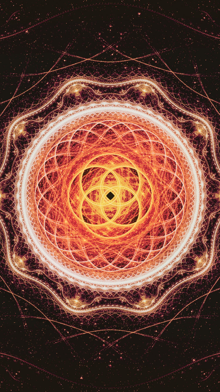 Ilustración Redonda Marrón y Negro. Wallpaper in 750x1334 Resolution