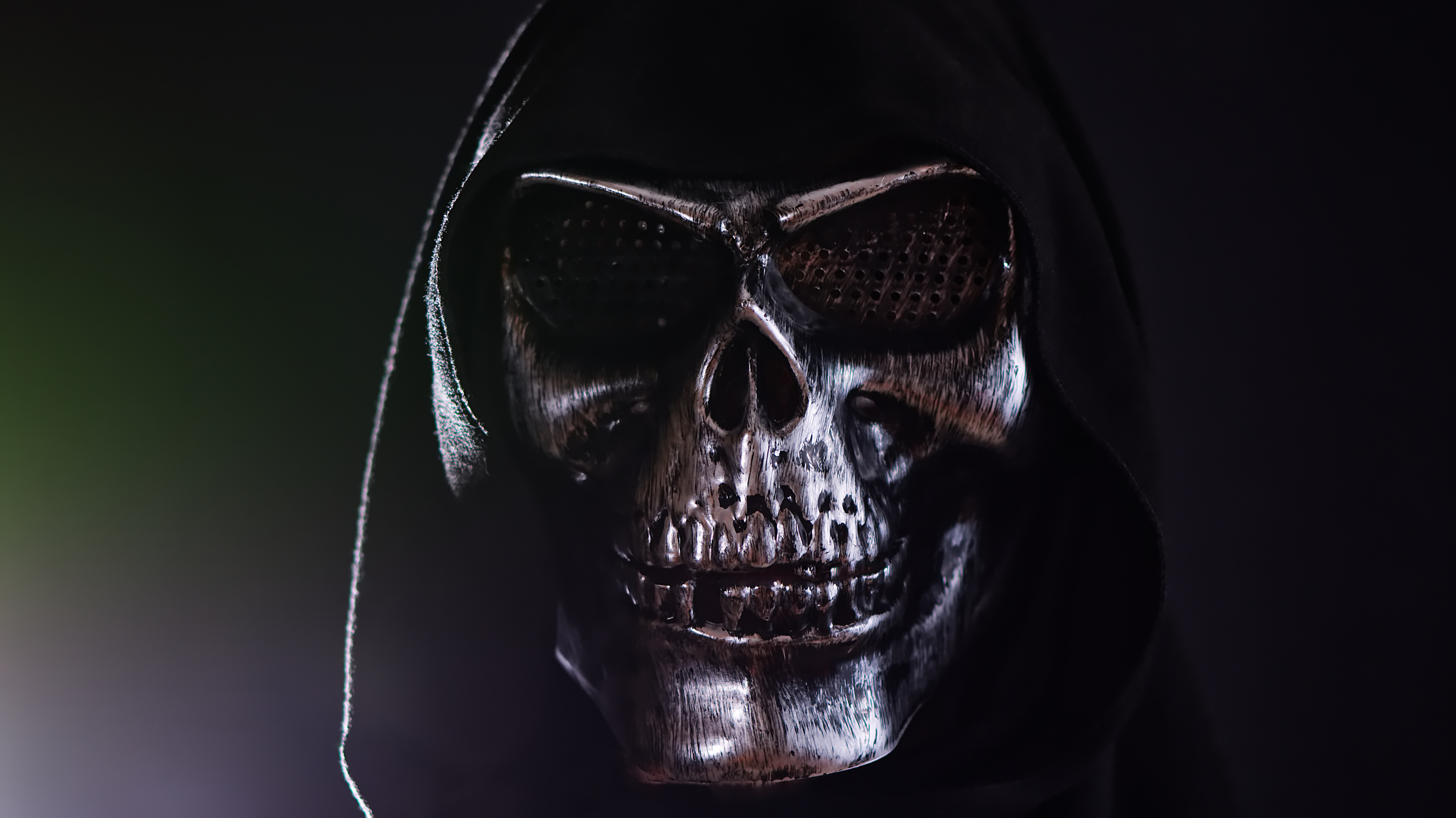 Masque de Crâne Noir et Argent. Wallpaper in 3840x2160 Resolution