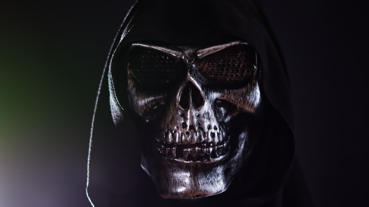 Black and Silver Skull Mask. Wallpaper in 1280x720 Resolution