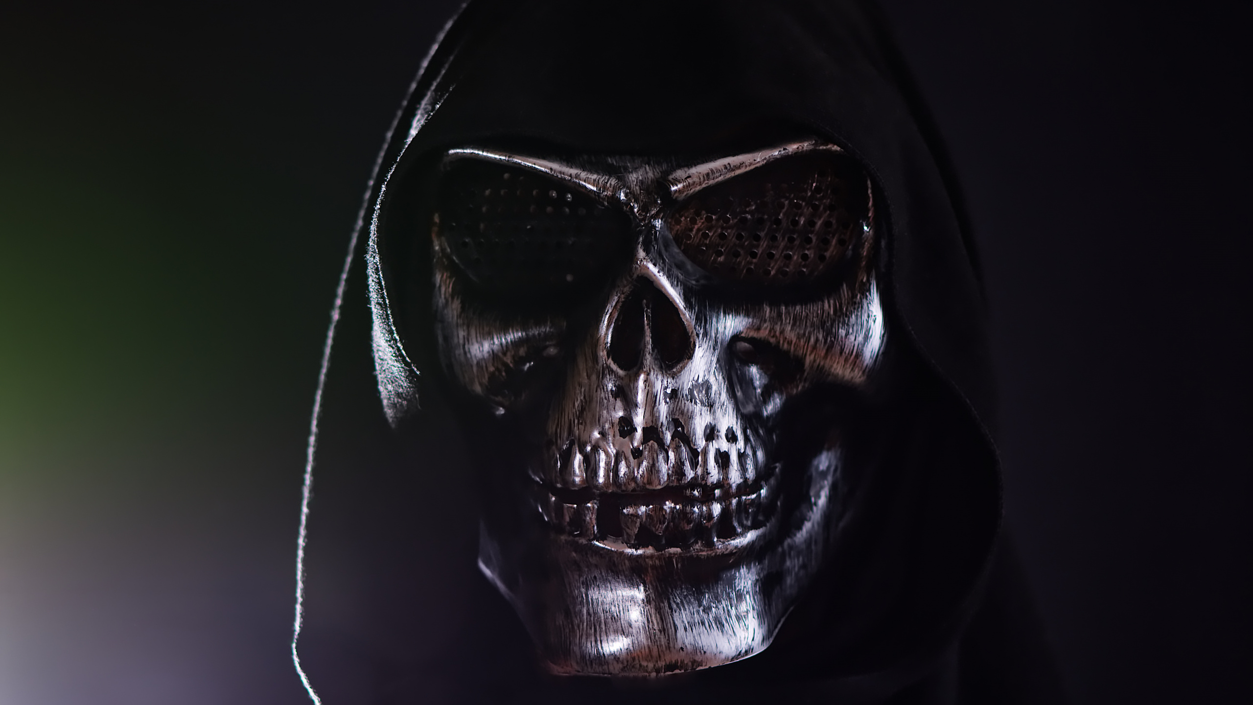 面罩, 黑色的, 头骨, 骨, 夹钳 壁纸 2560x1440 允许