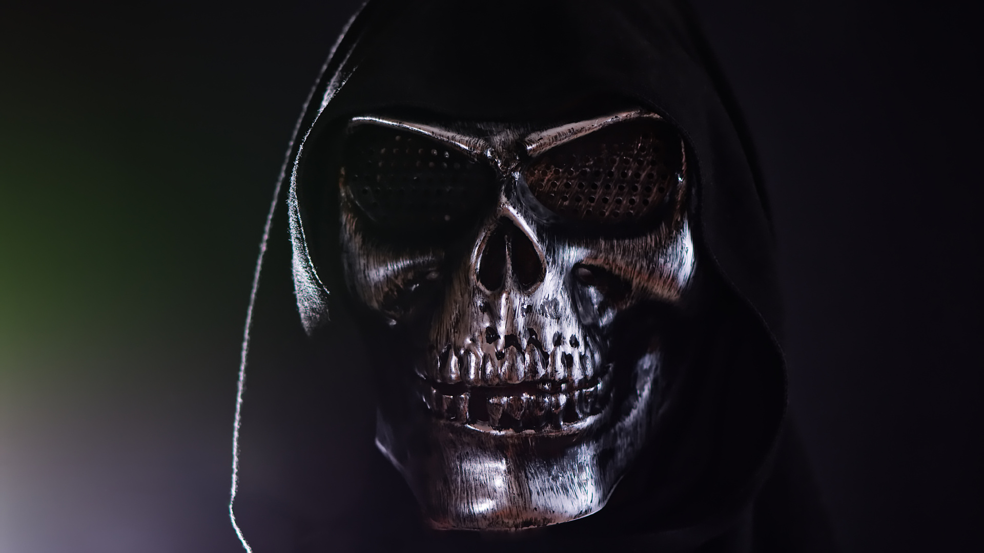 Schwarz-silberne Totenkopfmaske. Wallpaper in 1920x1080 Resolution