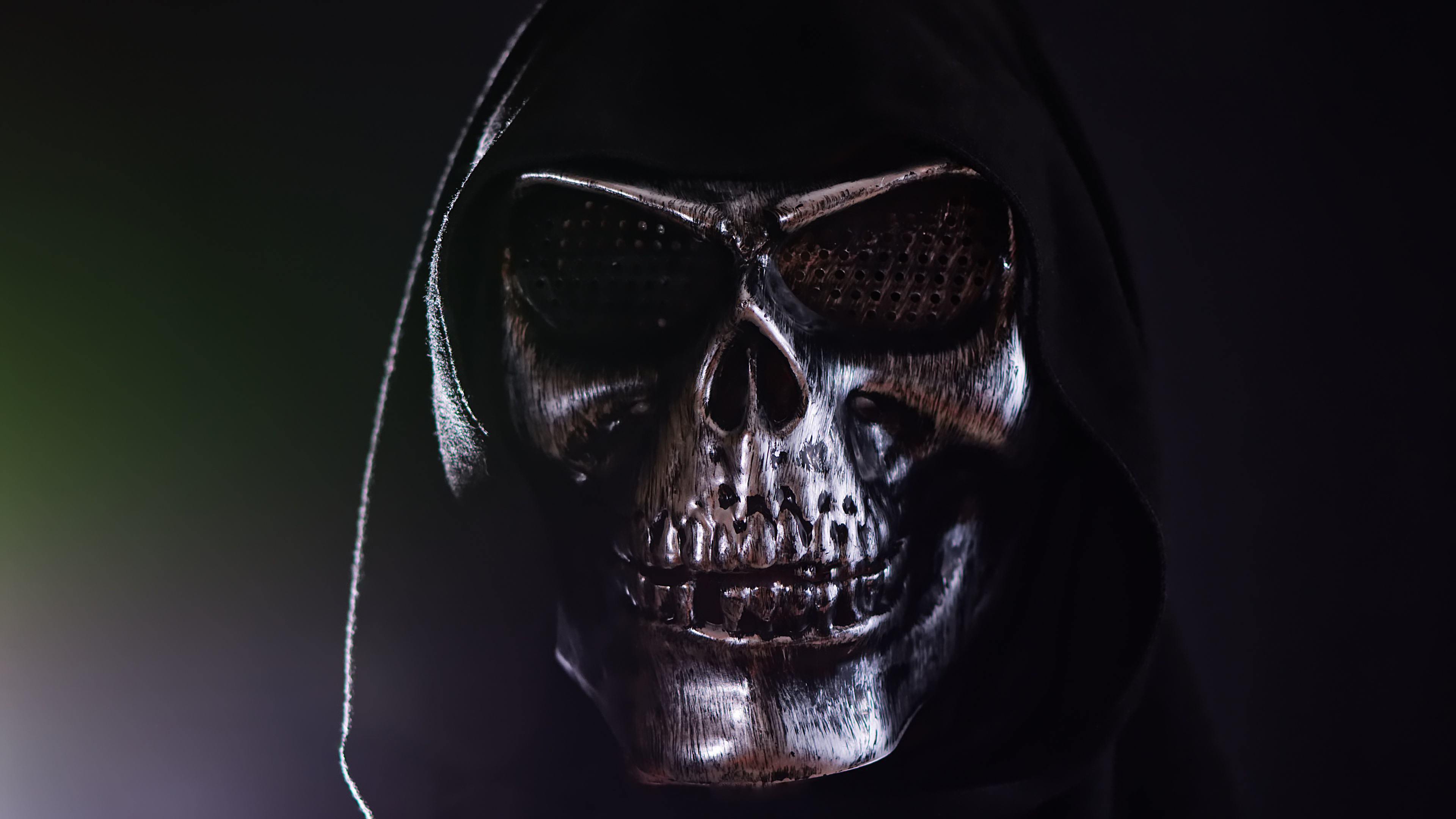 Schwarz-silberne Totenkopfmaske. Wallpaper in 3840x2160 Resolution