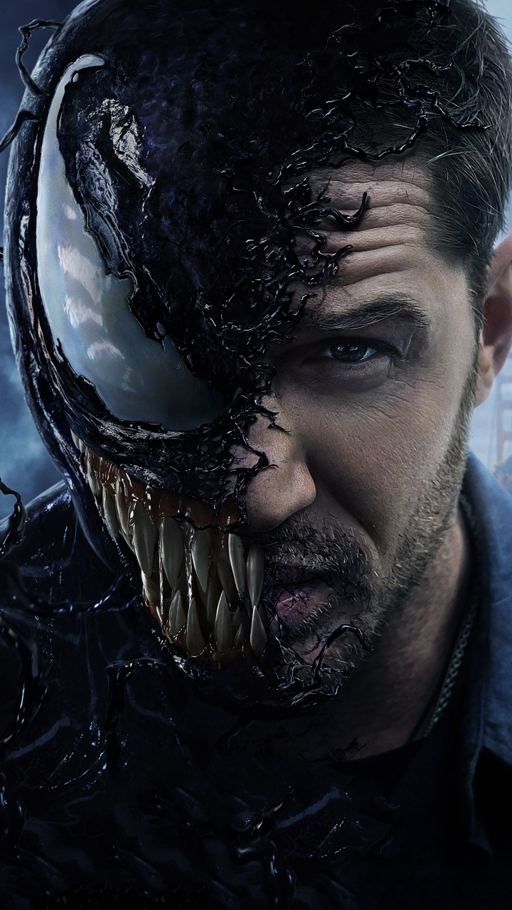 Tom Hardy Venom Poster, Tom Hardy, Venom, Eddie Brock, Poster. Wallpaper in 720x1280 Resolution