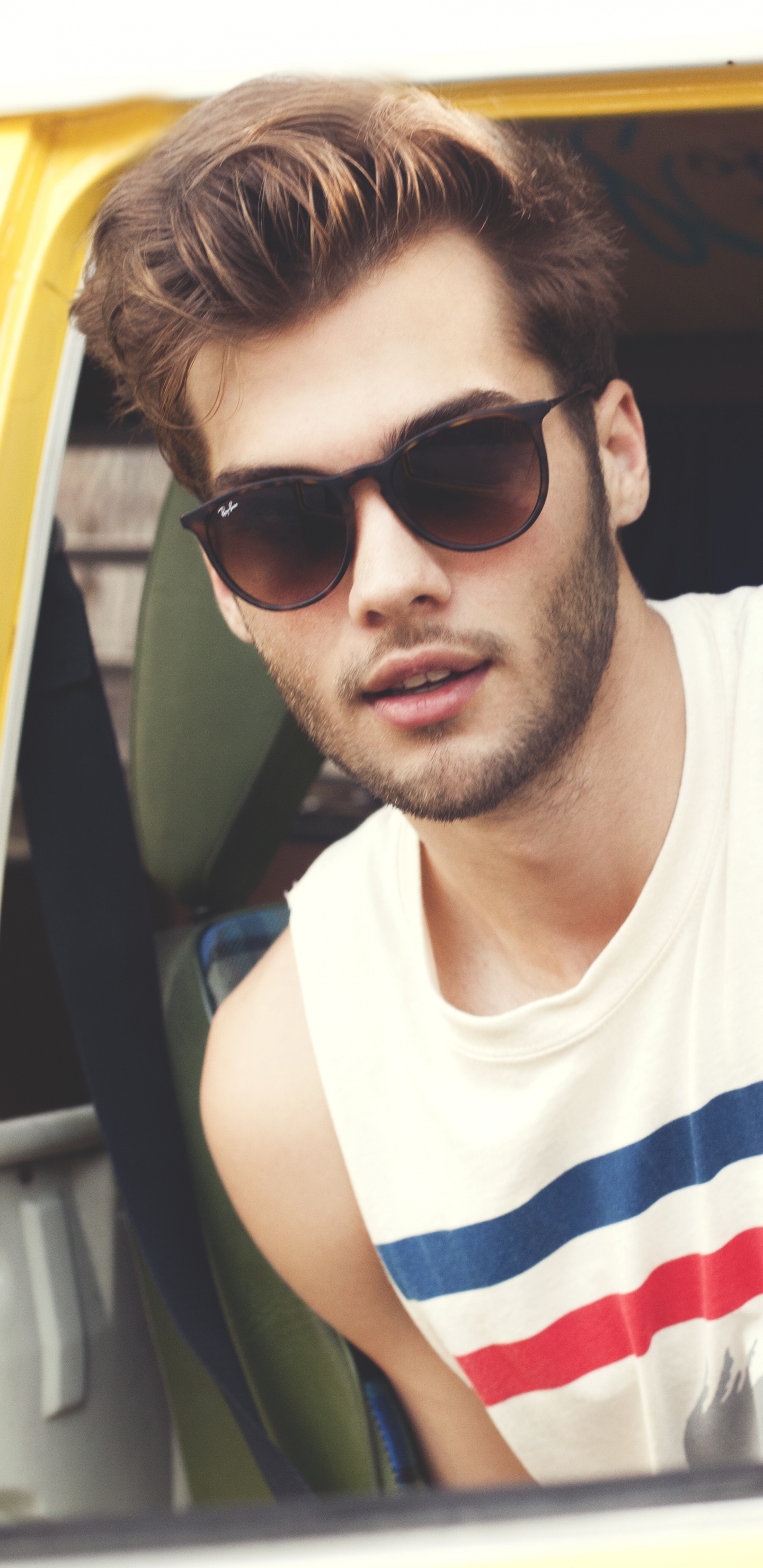 Gafas de Sol, Cool, Amarillo, Verano, Gafas. Wallpaper in 1440x2960 Resolution