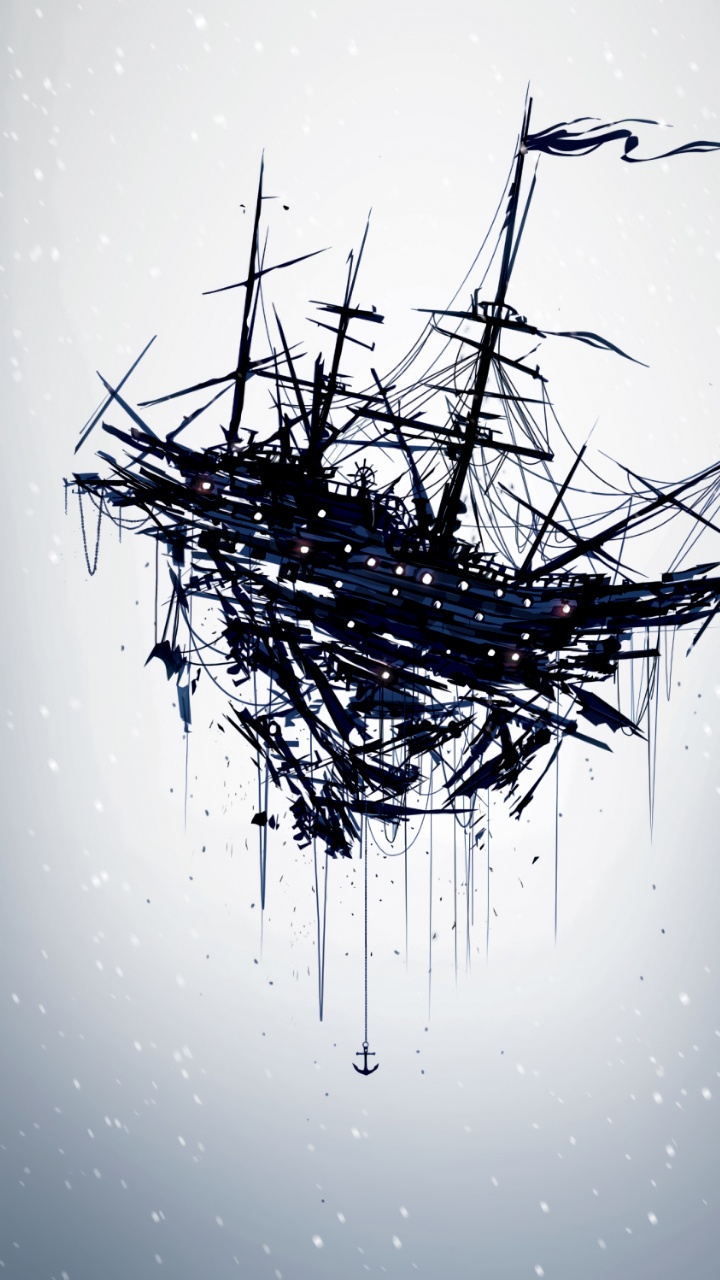 Black and White Abstract Painting. Wallpaper in 720x1280 Resolution