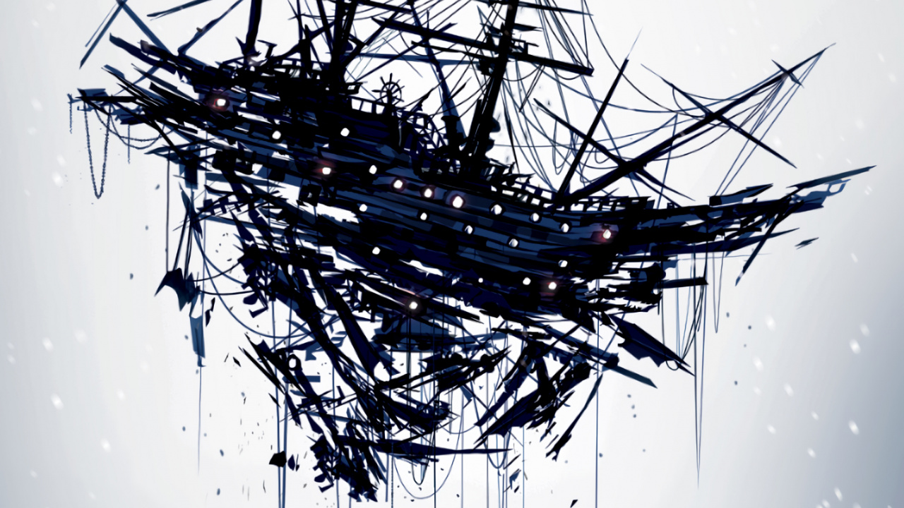 Pintura Abstracta en Blanco y Negro. Wallpaper in 1280x720 Resolution