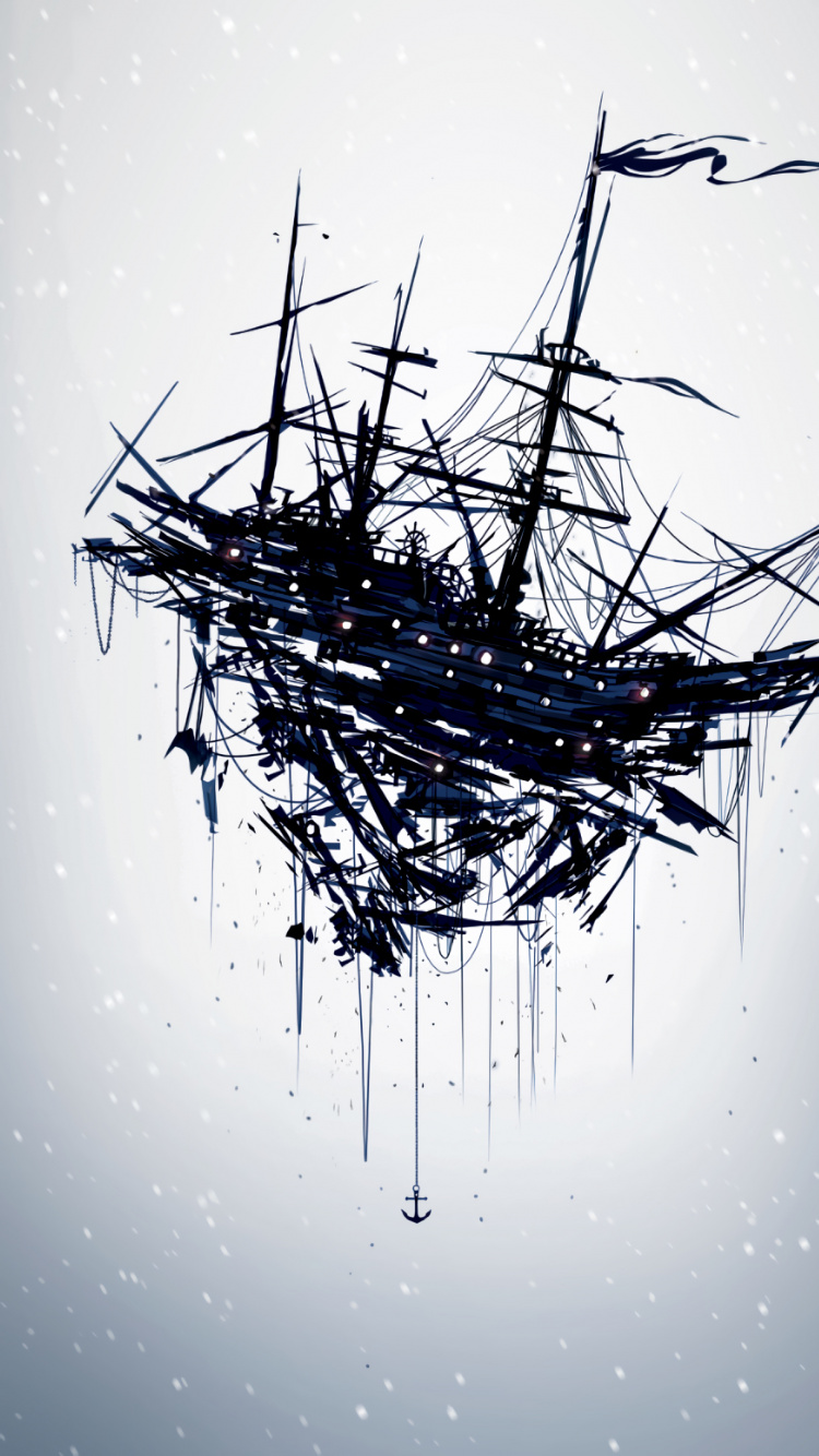 Pintura Abstracta en Blanco y Negro. Wallpaper in 750x1334 Resolution