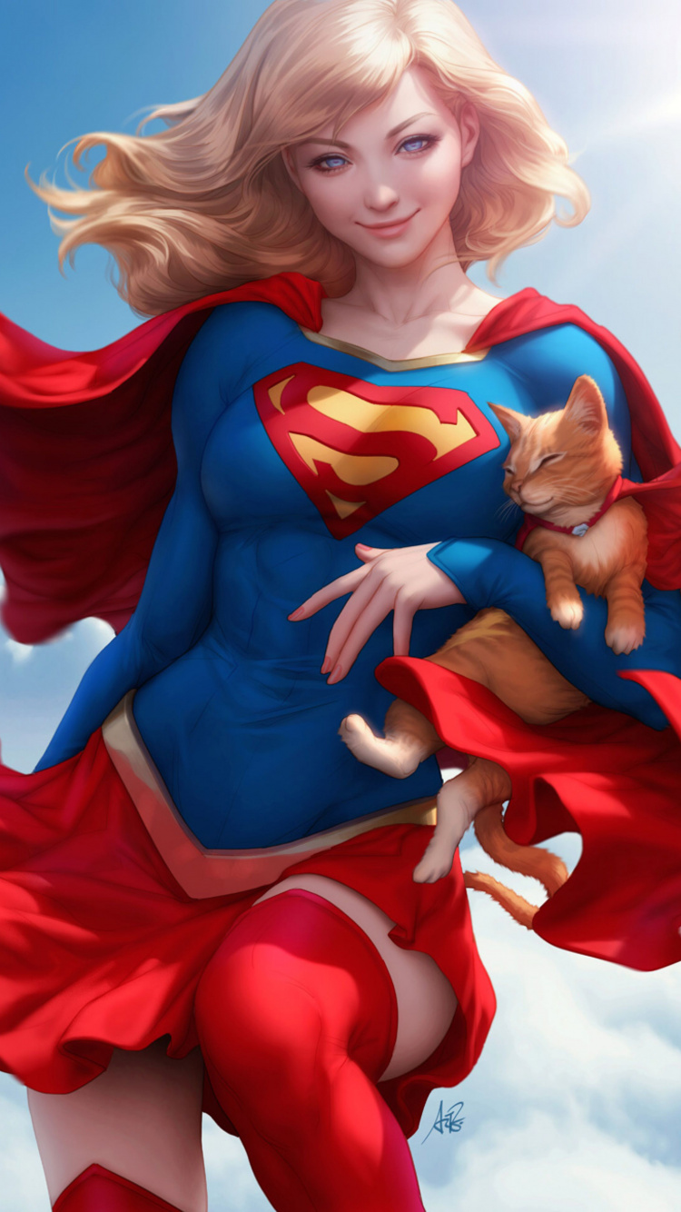 Supermujer, Marvel Portafolio Artgerm, Stanley Lau, Superchica 2016-26, Supergirl. Wallpaper in 750x1334 Resolution