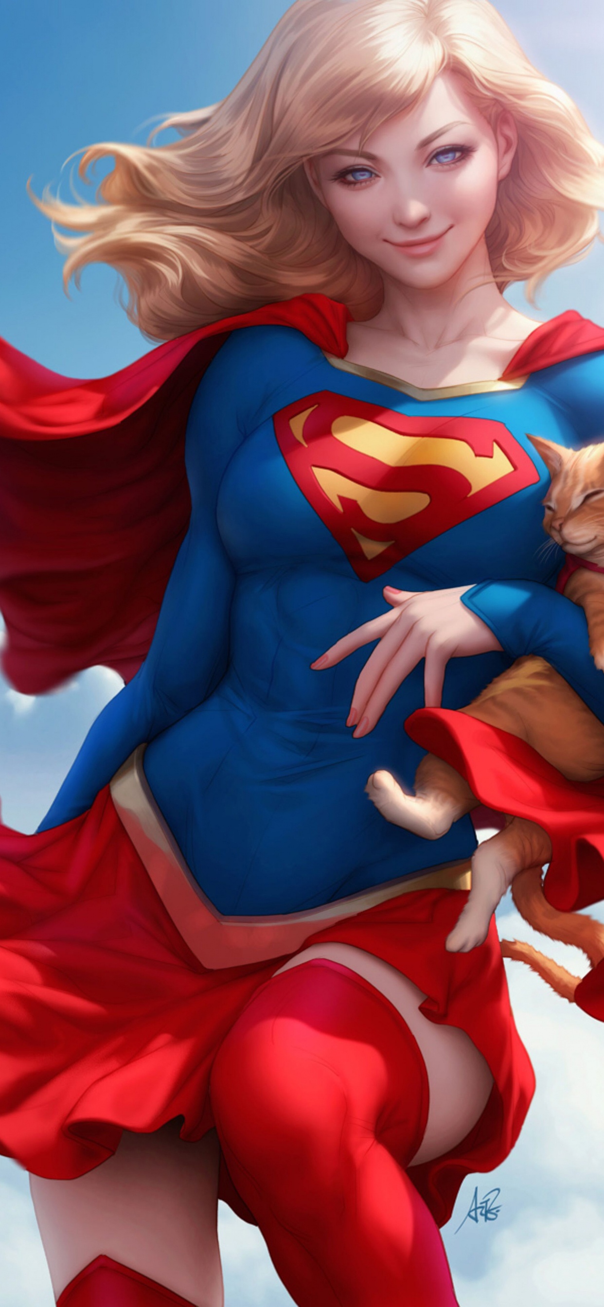 Superwoman, Marvel Portfolio Artgerm, Stanley Lau, Super Fille 2016- 26, Supergirl. Wallpaper in 1242x2688 Resolution