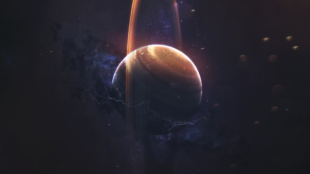 Schwarz-weißer Planet Mit Licht. Wallpaper in 1280x720 Resolution