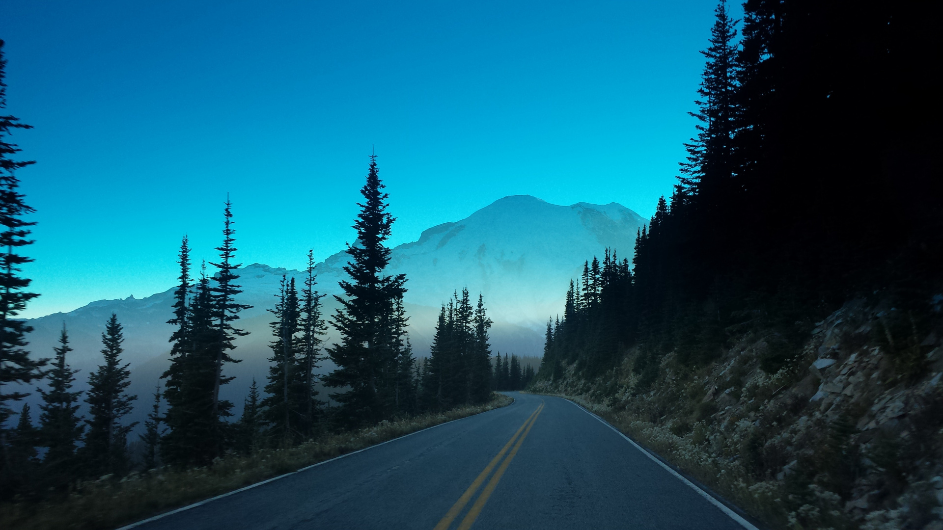 Gray Asphalt Road Between Green Trees During Daytime. Wallpaper in 1920x1080 Resolution