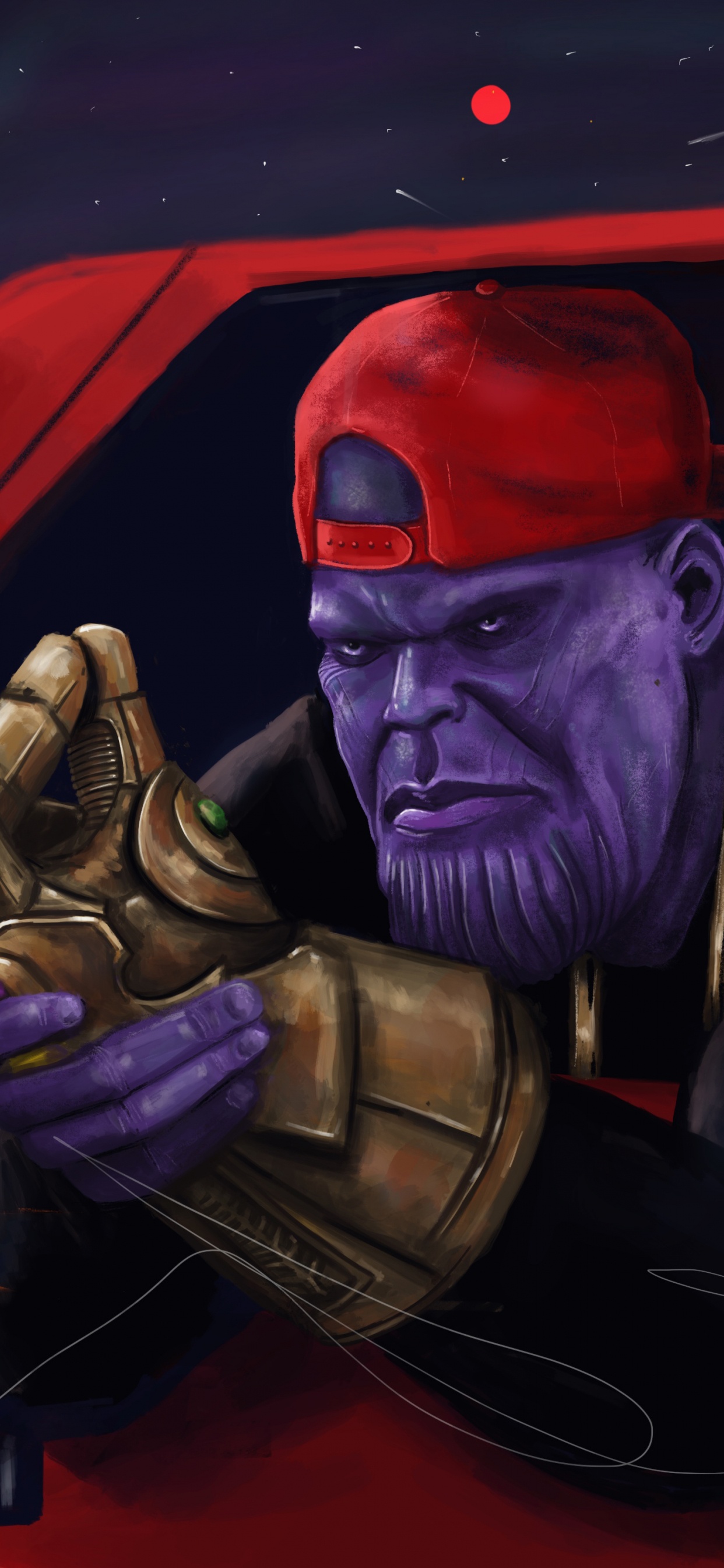 Hombre Con Sombrero Rojo Con Trofeo de Oro. Wallpaper in 1242x2688 Resolution