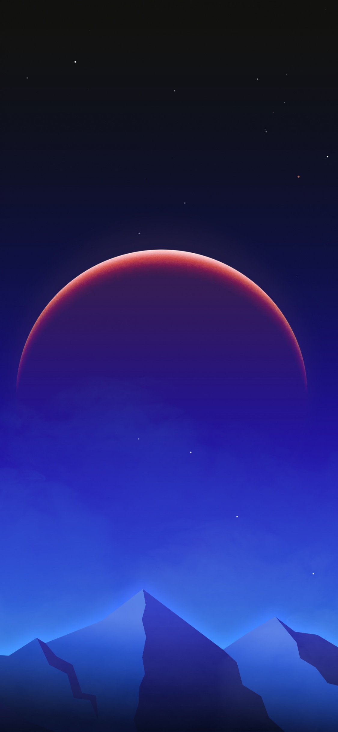 el Arte Abstracto, Ambiente, Luna, Naturaleza, Azul. Wallpaper in 1125x2436 Resolution