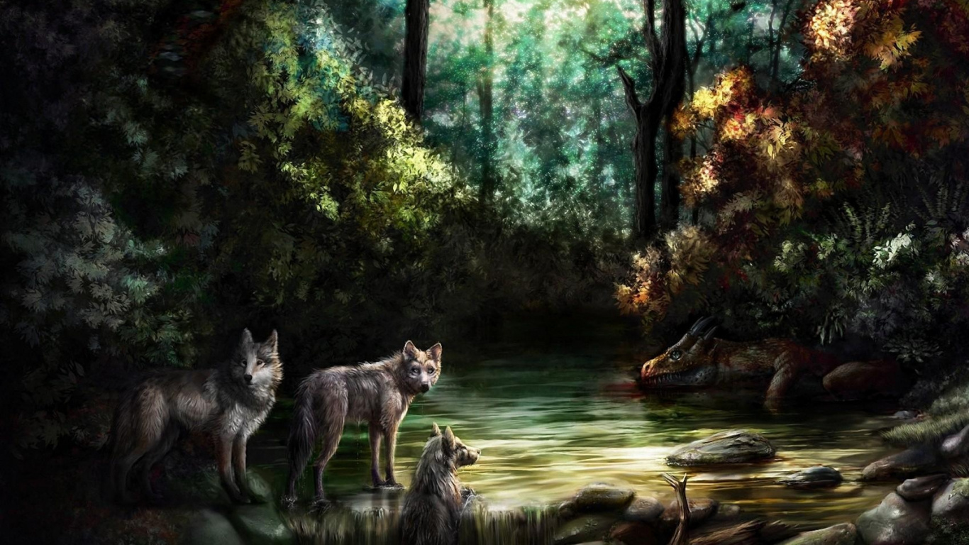 性质, 野生动物, 林地, 森林, 丛林 壁纸 1366x768 允许