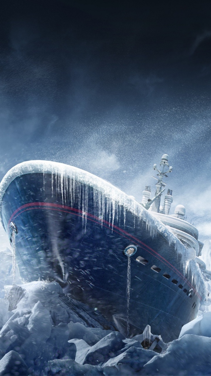 Grayscale Photo of Ship on Sea. Wallpaper in 720x1280 Resolution