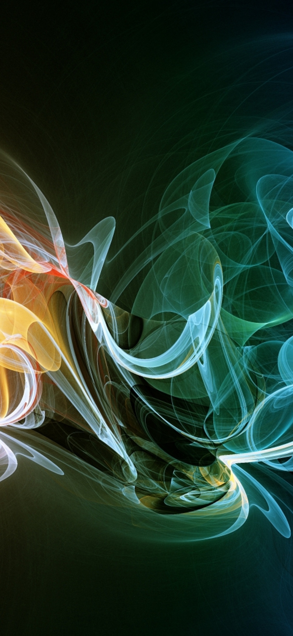 Illustration de Fumée Bleue et Orange. Wallpaper in 1125x2436 Resolution