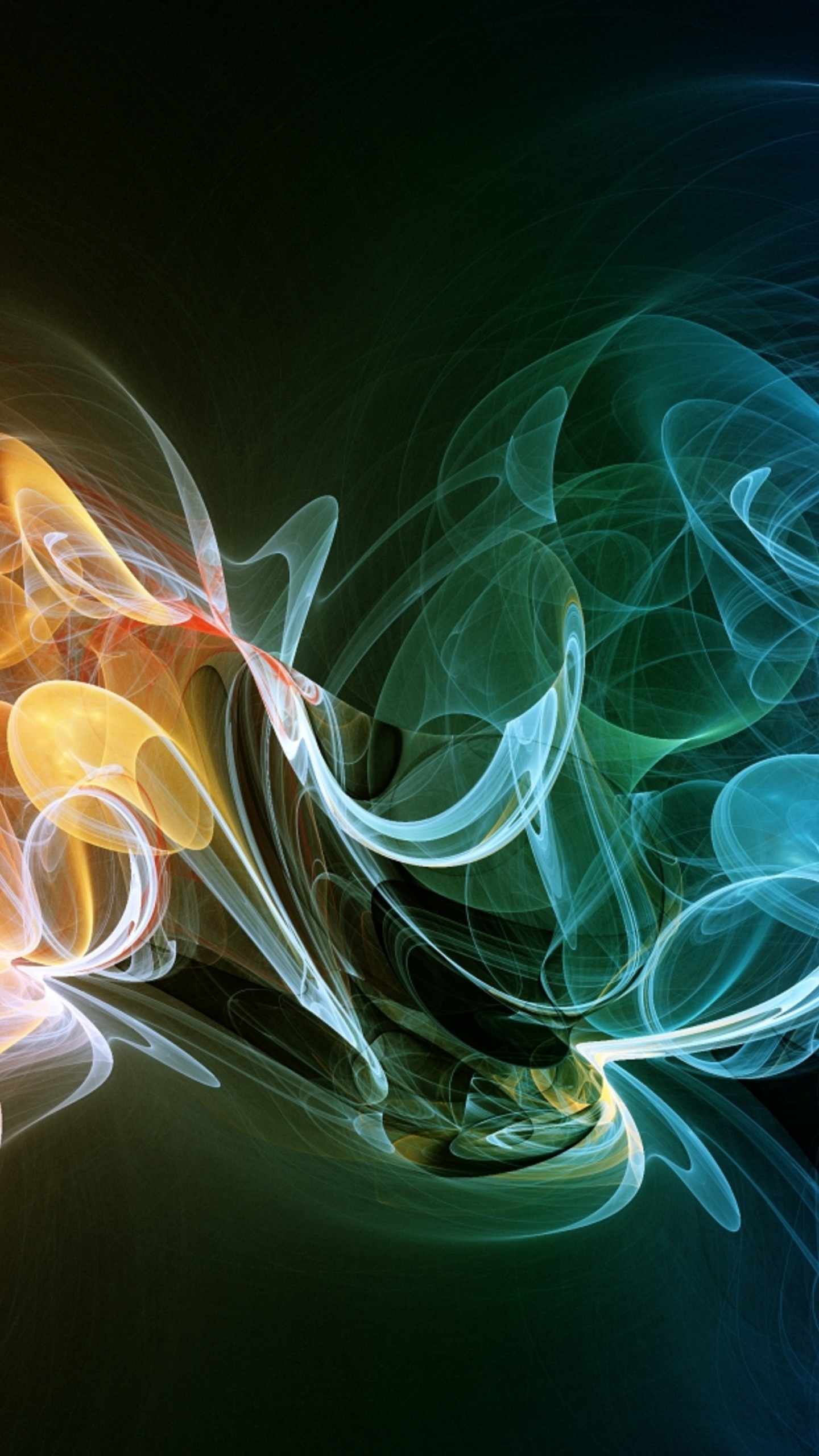 Illustration de Fumée Bleue et Orange. Wallpaper in 1440x2560 Resolution