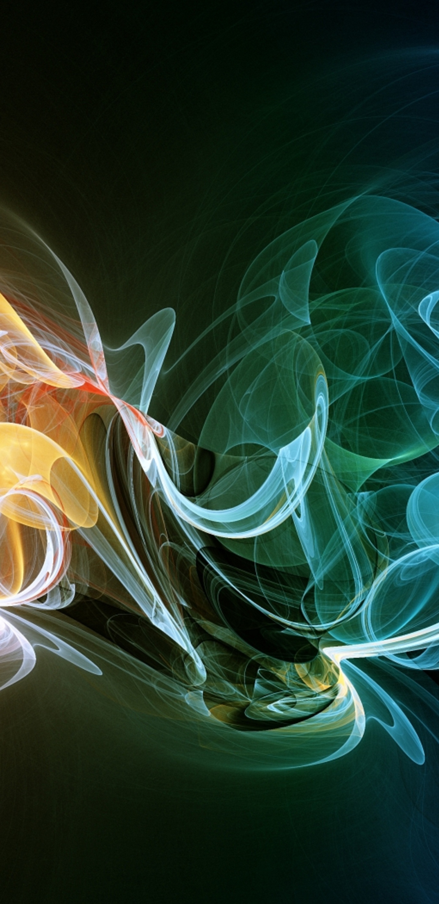 Illustration de Fumée Bleue et Orange. Wallpaper in 1440x2960 Resolution