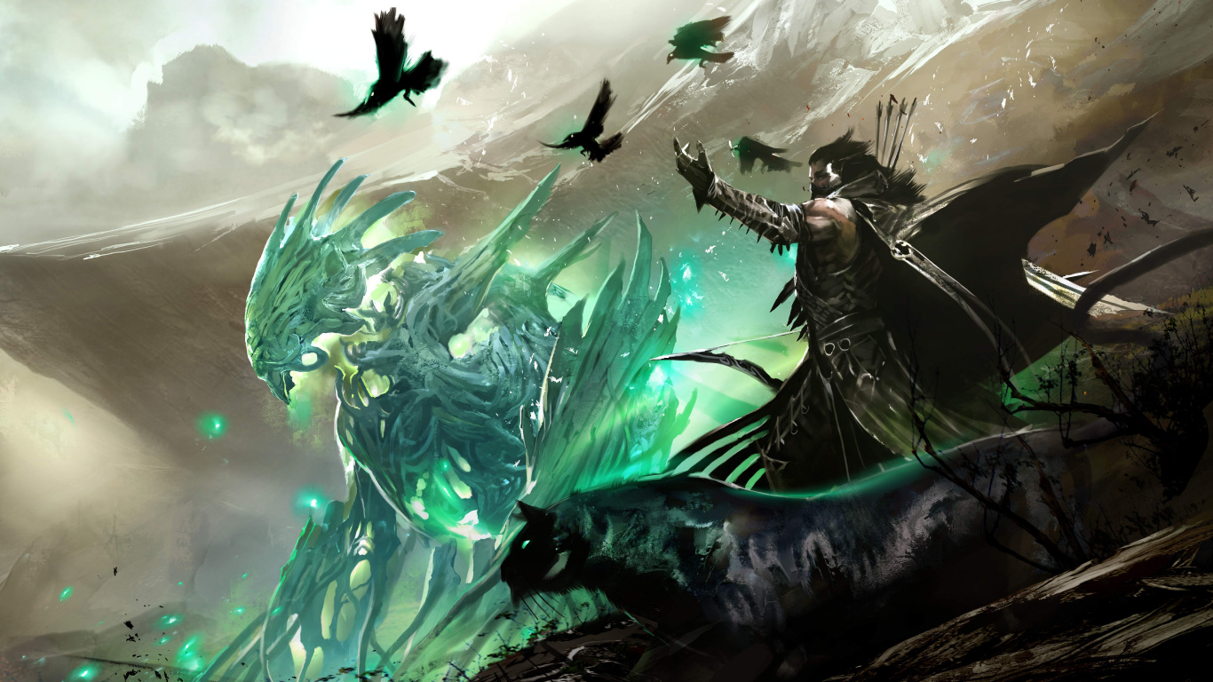 Mann im Schwarzen Anzug Mit Schwarzem Schwert. Wallpaper in 1366x768 Resolution