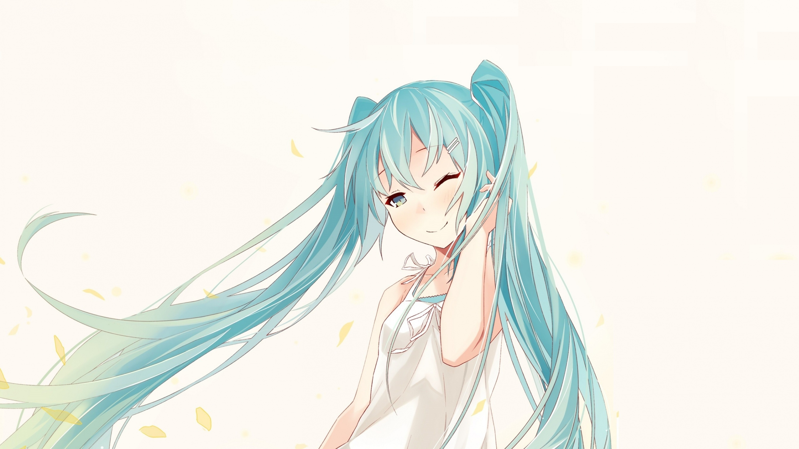 Blue Haired Female Anime Character. Wallpaper in 2560x1440 Resolution