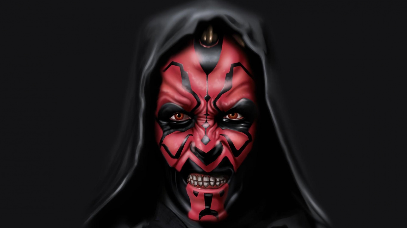Red and Black Monster Face. Wallpaper in 1366x768 Resolution