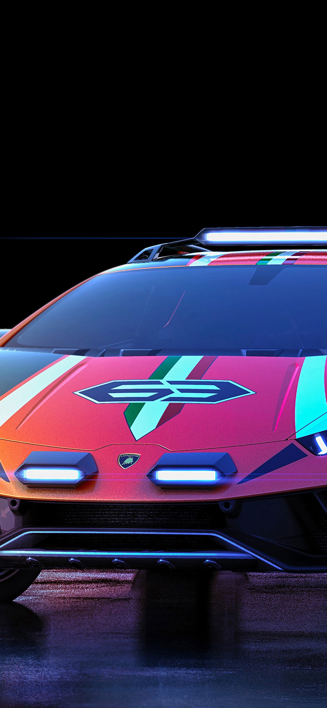 Voiture de Sport Rouge et Bleu. Wallpaper in 1125x2436 Resolution