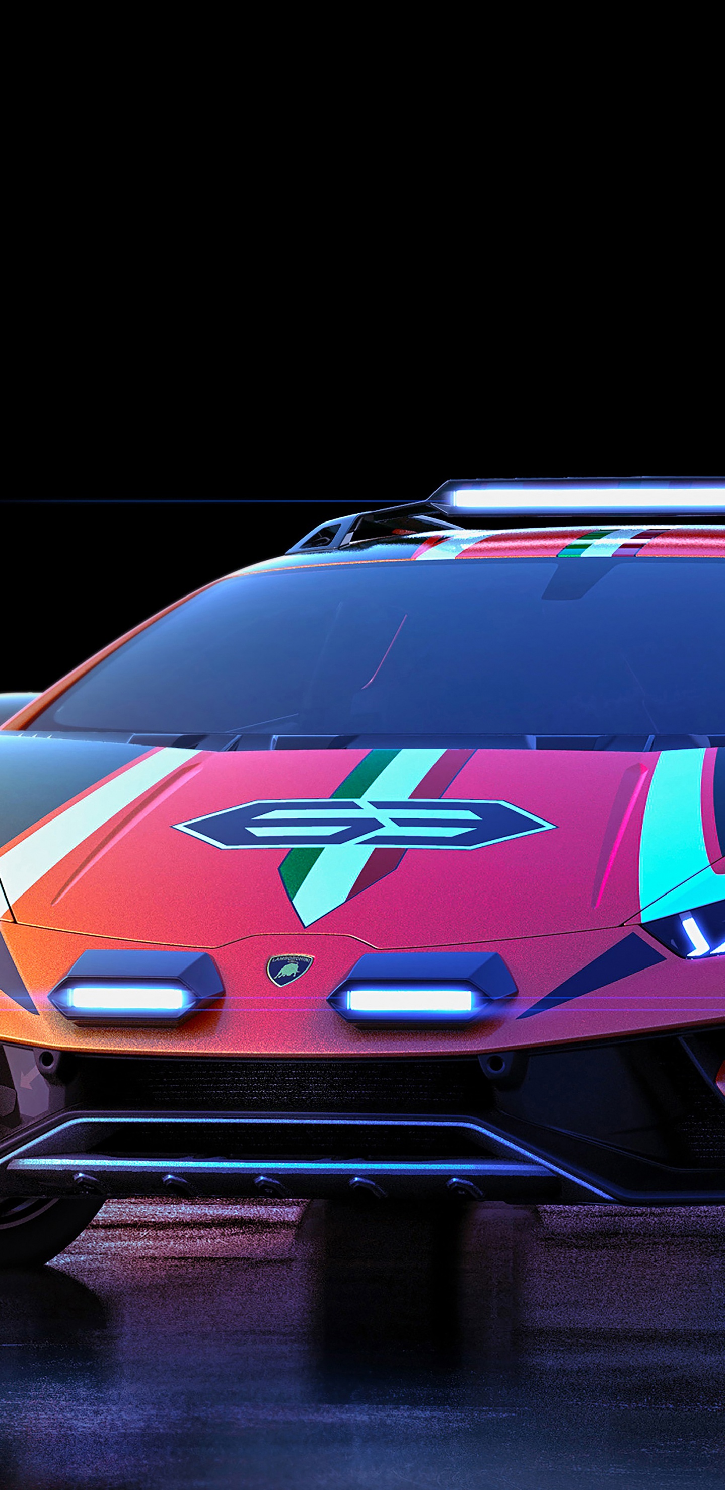 Red and Blue Sports Car. Wallpaper in 1440x2960 Resolution