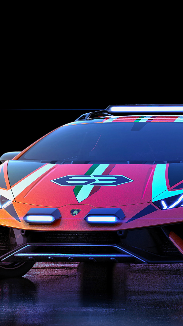 Red and Blue Sports Car. Wallpaper in 750x1334 Resolution