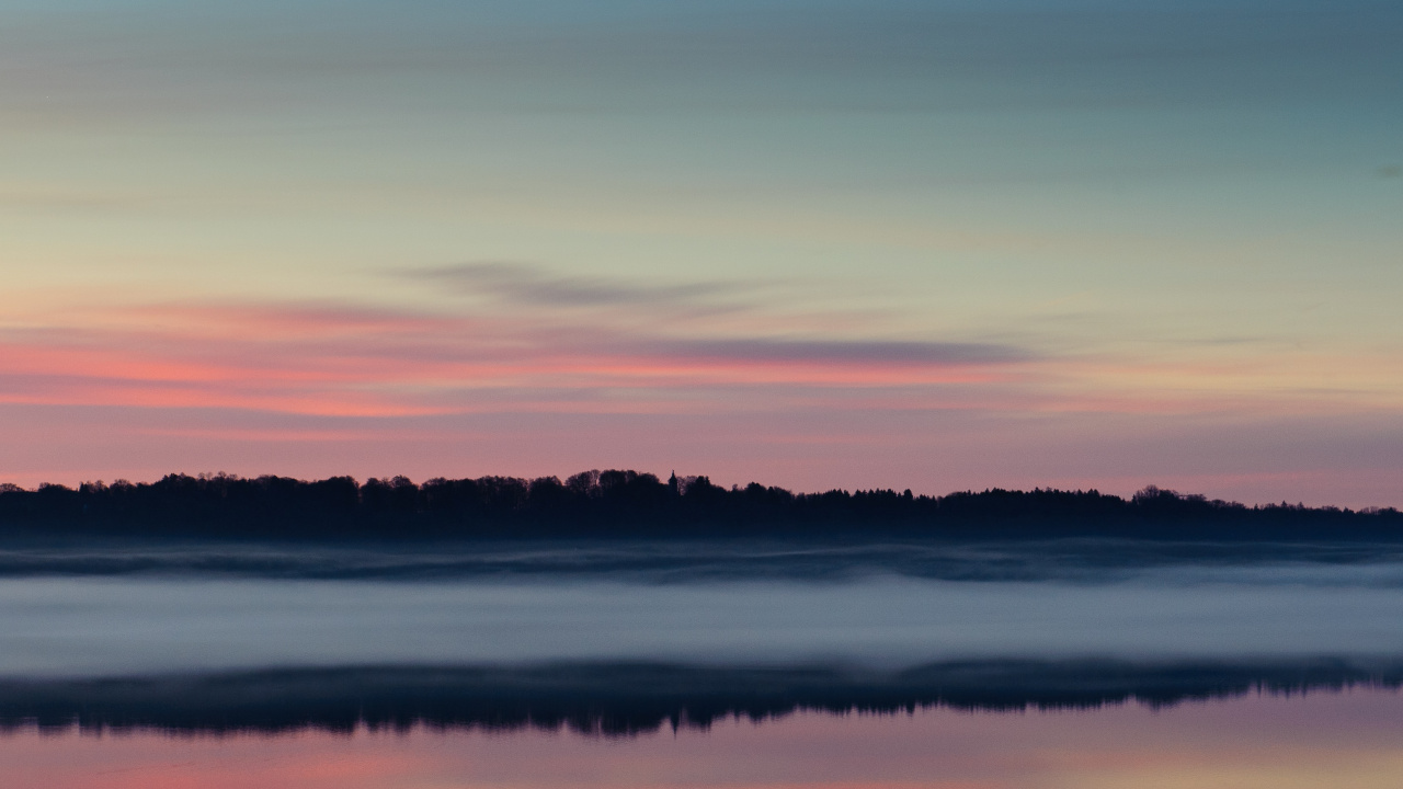 Sonnenuntergang, Natur, Horizont, Wasser, Cloud. Wallpaper in 1280x720 Resolution