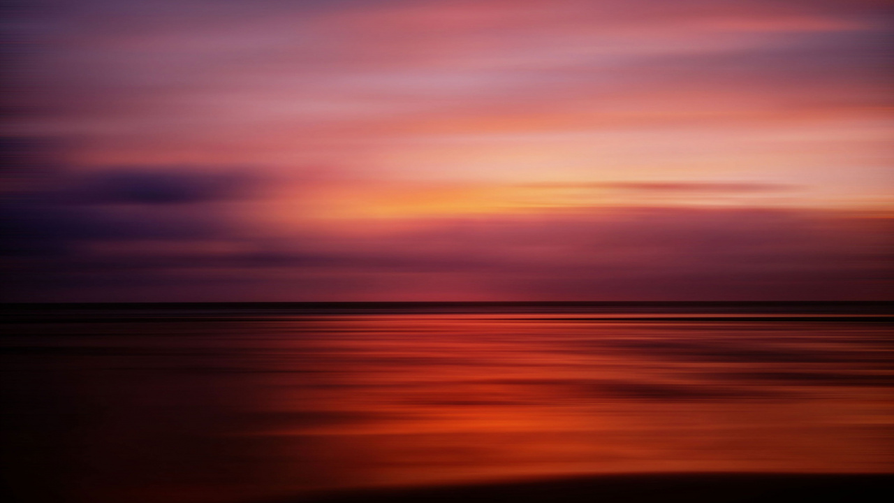 Horizon, Sunset, Afterglow, Sunrise, Sea. Wallpaper in 1280x720 Resolution