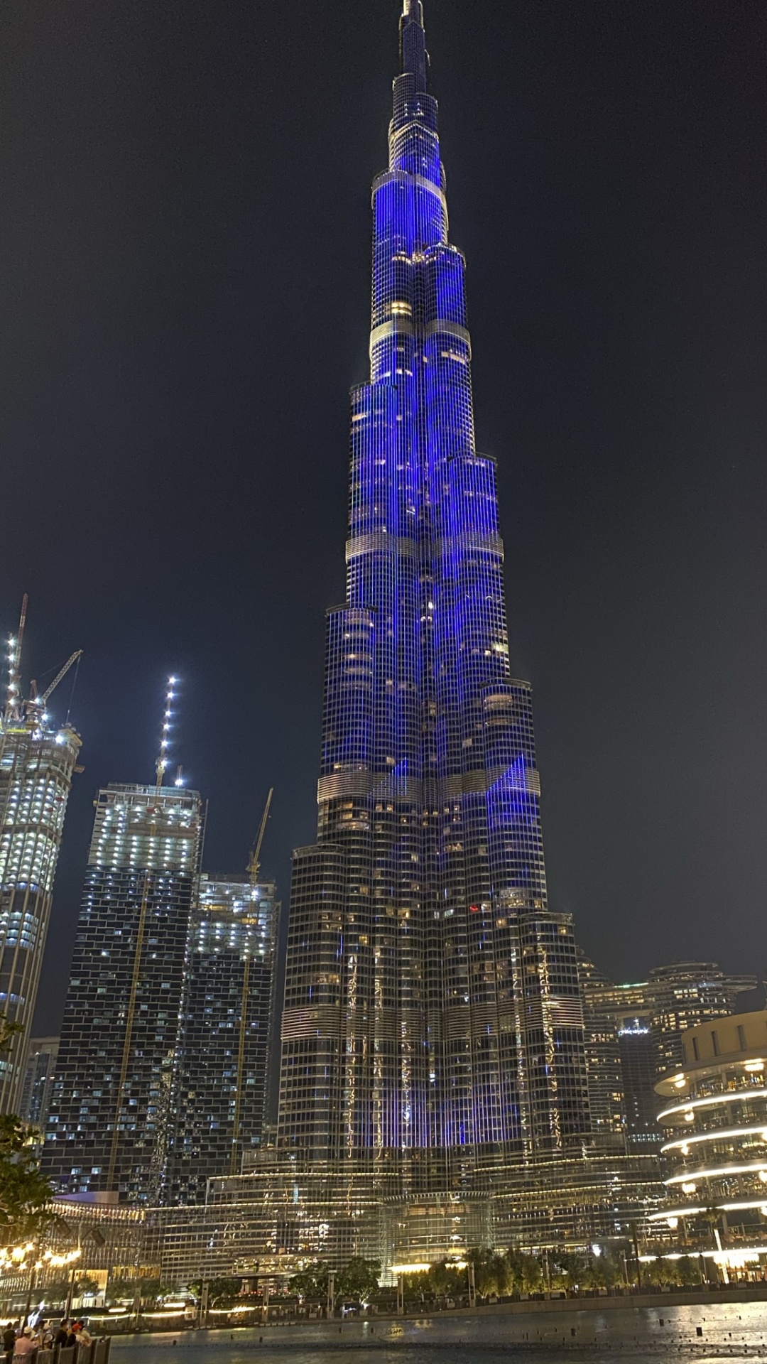 Dubai, Burj Khalifa, Wolkenkratzer, Nacht, Tower. Wallpaper in 1080x1920 Resolution
