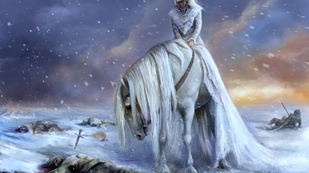 Woman in White Robe on Water. Wallpaper in 1280x720 Resolution