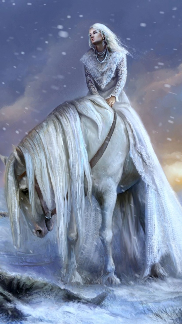 Woman in White Robe on Water. Wallpaper in 720x1280 Resolution