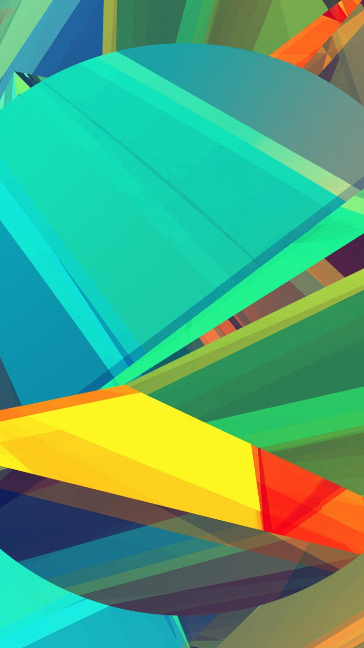 Illustration Ronde Verte Jaune et Bleue. Wallpaper in 750x1334 Resolution