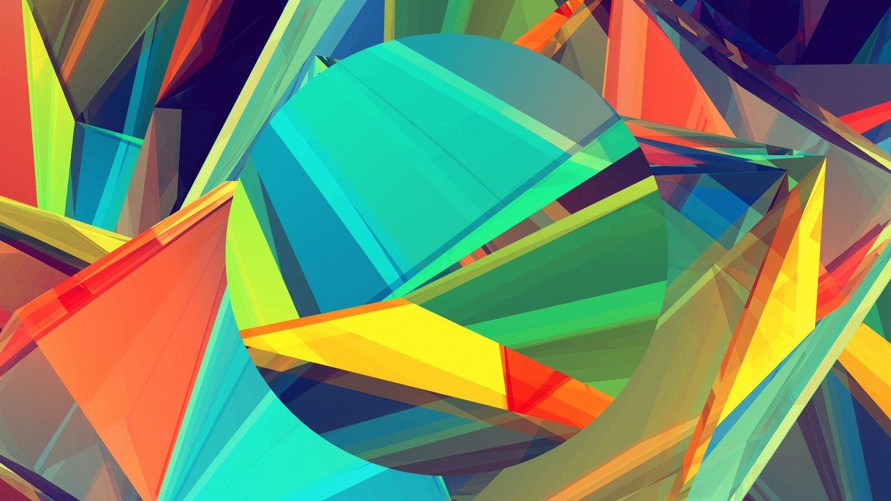 Green Yellow and Blue Round Illustration. Wallpaper in 1280x720 Resolution